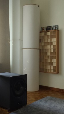 Aufstellung im Wohnzimmer 37.25m2 mit Akustikelementen