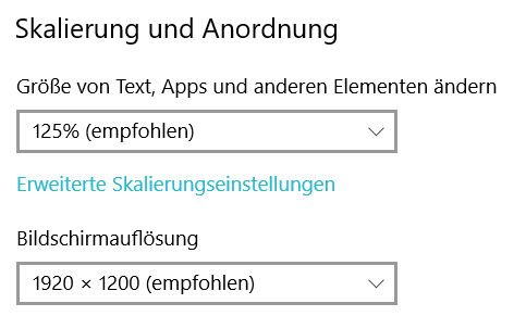 Einstellungen Windows 10
